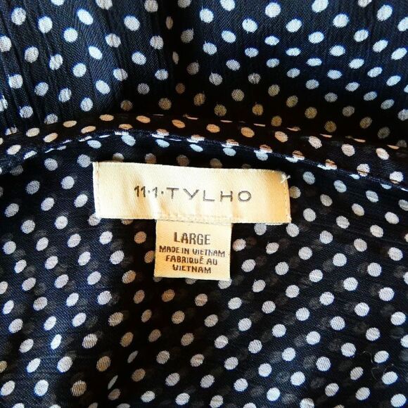 💜 3/$30 6/$50 1 11 Tylho Navy White Polka Dot Large Dress - Flawed Print - Picture 4 of 14